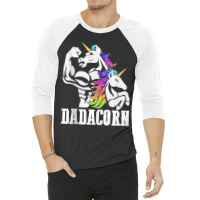 Manly Unicorn Muscle Dad And Daughter Dadacorn Fathers Day Tank Top 3/4 Sleeve Shirt | Artistshot