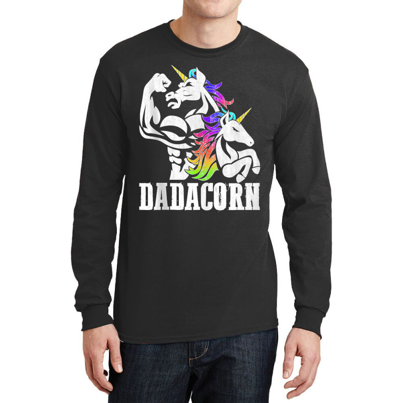 Manly Unicorn Muscle Dad And Daughter Dadacorn Fathers Day Tank Top Long Sleeve Shirts | Artistshot