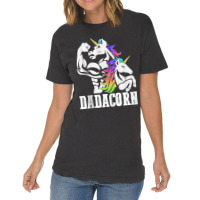 Manly Unicorn Muscle Dad And Daughter Dadacorn Fathers Day Tank Top Vintage T-shirt | Artistshot