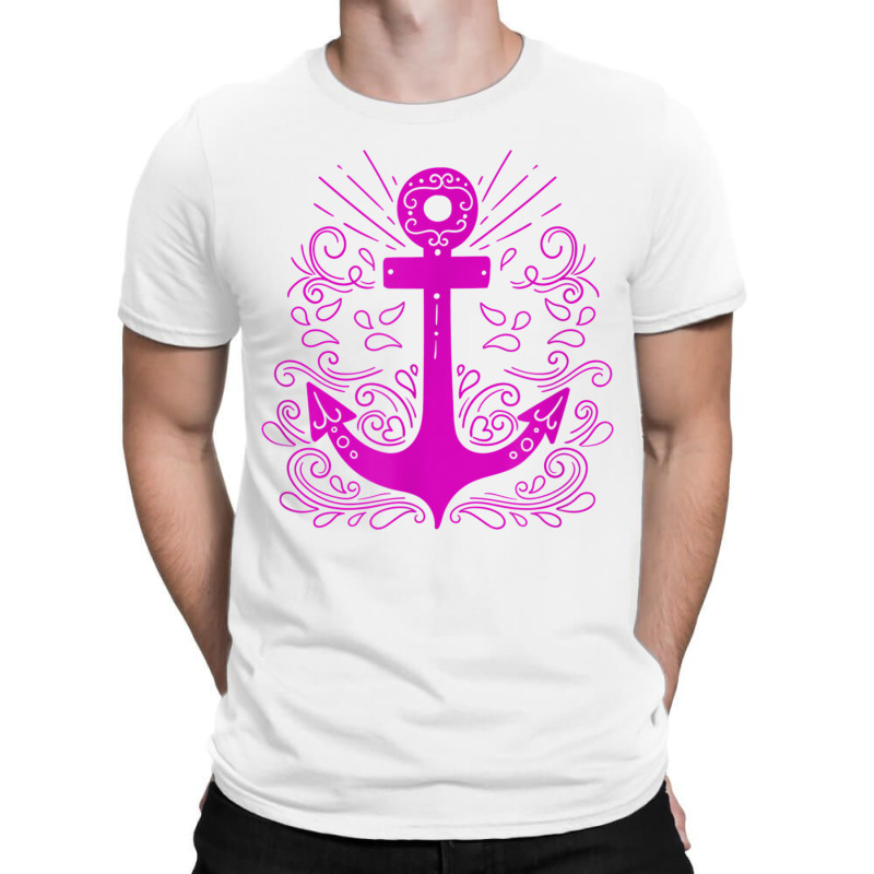 Hot Pink Anchor Sail Sailing T Shirt T-shirt | Artistshot