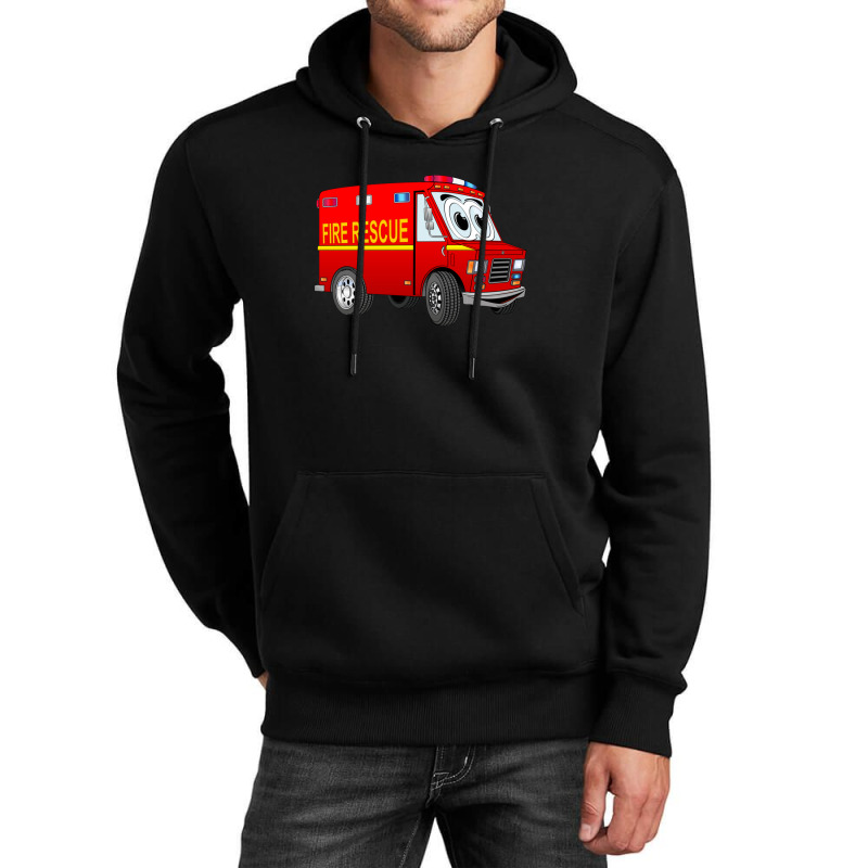 Fire Rescue Mini Van Cartoon Unisex Hoodie by PaulDupuy | Artistshot