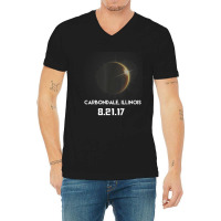 Carbondale, Illinois Total Solar Eclipse 8.21.17 Shirt V-neck Tee | Artistshot