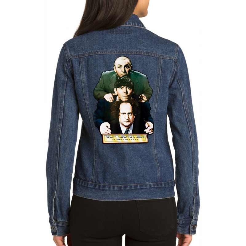 Tts- The Three Stooges Dewey, Cheatem & Howe Attorneys Ladies Denim Jacket by Kuwannin528 | Artistshot