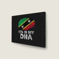 Its In My Dna Saint Kitts And Nevis Flag Fingerprint Landscape Canvas Print | Artistshot