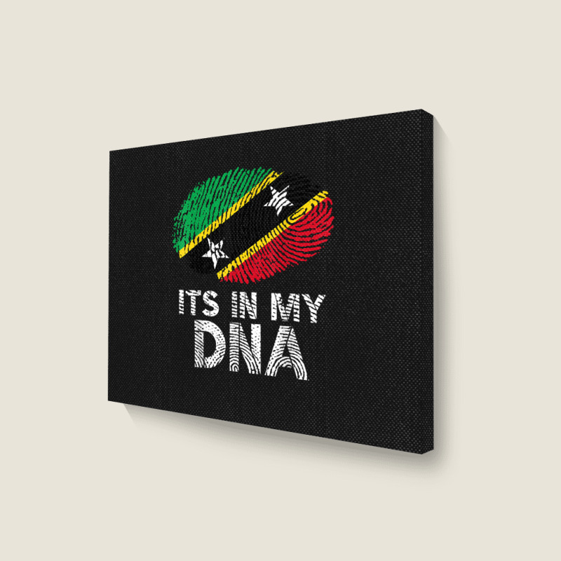 Its In My Dna Saint Kitts And Nevis Flag Fingerprint Landscape Canvas Print by JamesPlyler | Artistshot