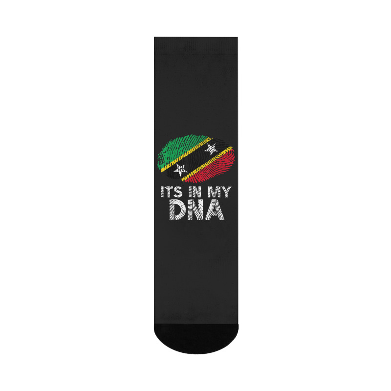 Its In My Dna Saint Kitts And Nevis Flag Fingerprint Crew Socks by JamesPlyler | Artistshot