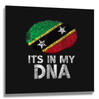 Its In My Dna Saint Kitts And Nevis Flag Fingerprint Metal Print Square | Artistshot