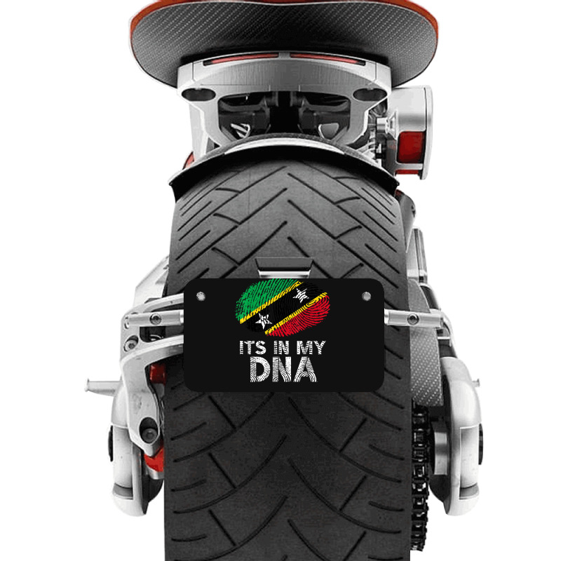 Its In My Dna Saint Kitts And Nevis Flag Fingerprint Motorcycle License Plate by JamesPlyler | Artistshot