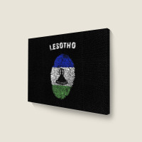 Lesotho Fingerprint Flag Country Pride Heritage Shirt Landscape Canvas Print | Artistshot