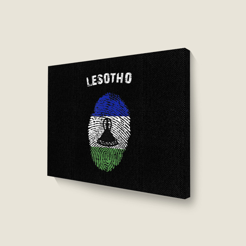 Lesotho Fingerprint Flag Country Pride Heritage Shirt Landscape Canvas Print by cm-arts | Artistshot