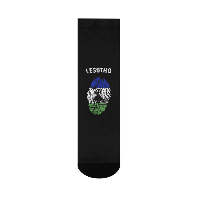 Lesotho Fingerprint Flag Country Pride Heritage Shirt Crew Socks by cm-arts | Artistshot