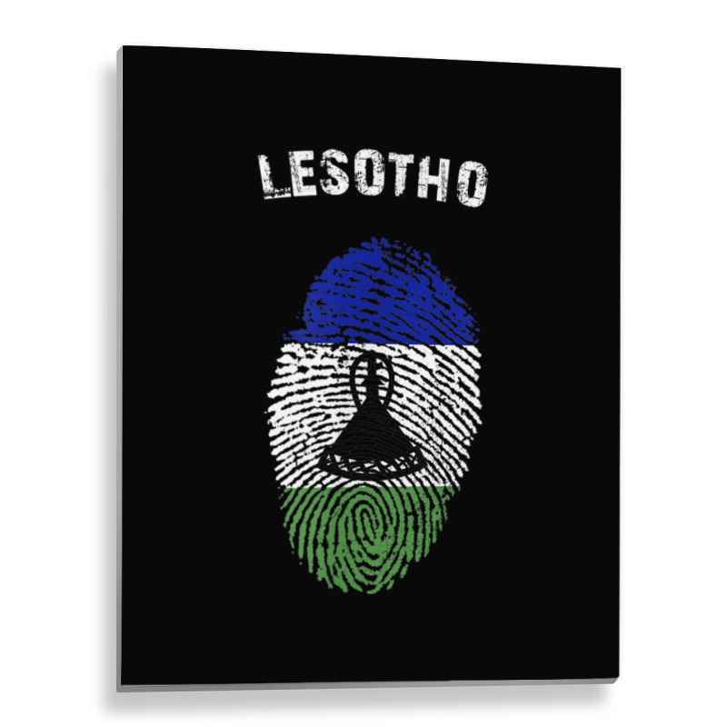 Lesotho Fingerprint Flag Country Pride Heritage Shirt Metal Print Vertical by cm-arts | Artistshot