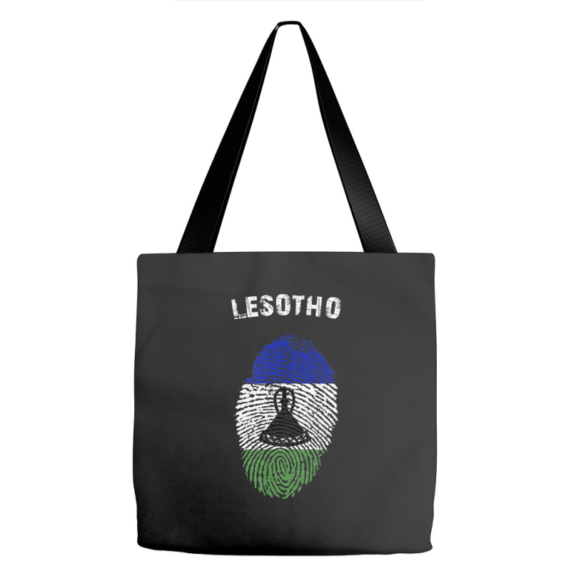 Lesotho Fingerprint Flag Country Pride Heritage Shirt Tote Bags by cm-arts | Artistshot