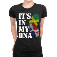 Jamaica _ Panama It_s In My Dna Jamaican Panamanian Flag Ladies Fitted T-shirt | Artistshot