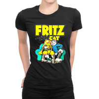 Fritz-the-cat-retro-adult-cartoon-fan- Ladies Fitted T-shirt | Artistshot