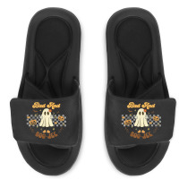 Retro Halloween Ghost Bad And Boo Jee Pumpkin Slide Sandal | Artistshot