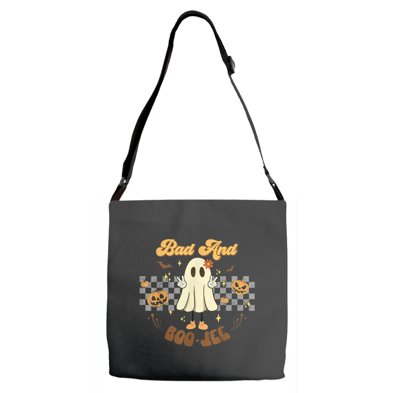 Retro Halloween Ghost Bad And Boo Jee Pumpkin Adjustable Strap Totes | Artistshot