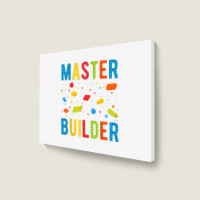 Brick Builder Funny Blocks Building Master Builder Toys Kids T Shirt Landscape Canvas Print | Artistshot