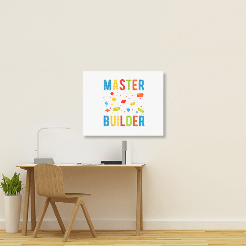 Brick Builder Funny Blocks Building Master Builder Toys Kids T Shirt Landscape Canvas Print | Artistshot