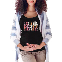 Let’s Get Smashed Halloween Ghost And Pumpkin Maternity Scoop Neck T-shirt | Artistshot