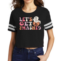 Let’s Get Smashed Halloween Ghost And Pumpkin Scorecard Crop Tee | Artistshot