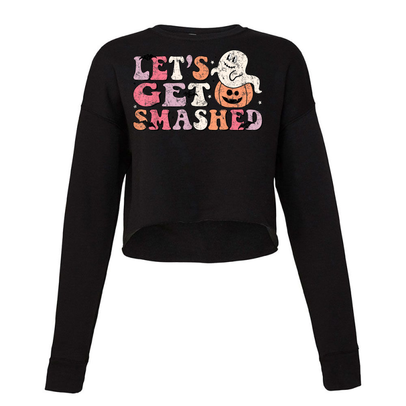 Let’s Get Smashed Halloween Ghost And Pumpkin Cropped Sweater by Sombre | Artistshot