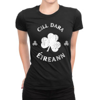 Cill Dara Kildare Gaelic Football Hurling Shamrock Vintage T Shirt Ladies Fitted T-shirt | Artistshot