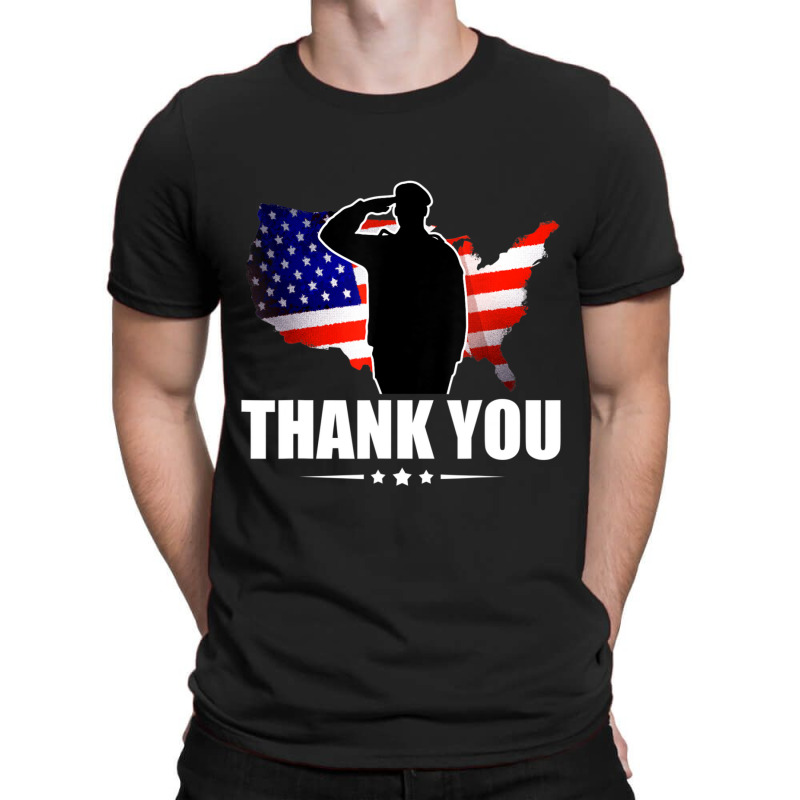 Patriotic American Flag Thank You For Your Service Veteran T-shirt | Artistshot