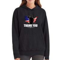 Patriotic American Flag Thank You For Your Service Veteran Vintage Hoodie | Artistshot