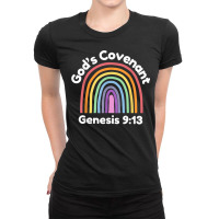 God’s Covenant Rainbow  Genesis 913 Christian T Shirt Ladies Fitted T-shirt | Artistshot