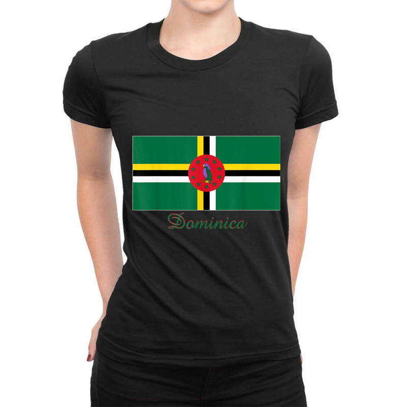 Dominica Flag Souvenir T Shirt Ladies Fitted T-Shirt by cm-arts | Artistshot