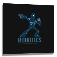 Giant Robot Cartoon Robotics Power Of Engineer I Build Robots Metal Print Square | Artistshot