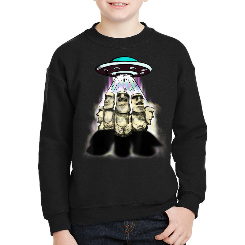 Alien Invasion Easter Island Moai Famous Statues Youth Sweatshirt | Artistshot