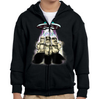 Alien Invasion Easter Island Moai Famous Statues Youth Zipper Hoodie | Artistshot