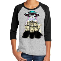 Alien Invasion Easter Island Moai Famous Statues Youth 3/4 Sleeve | Artistshot