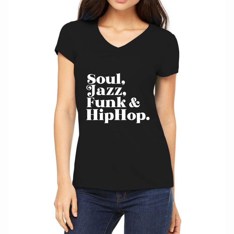 Soul Jazz Funk Hip Hop Women's V-Neck T-Shirt by Koyanho62 | Artistshot