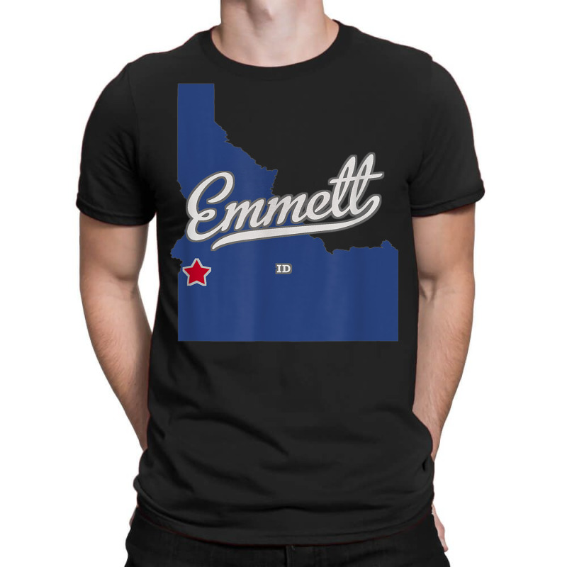 Emmett Idaho Id Map T-shirt | Artistshot