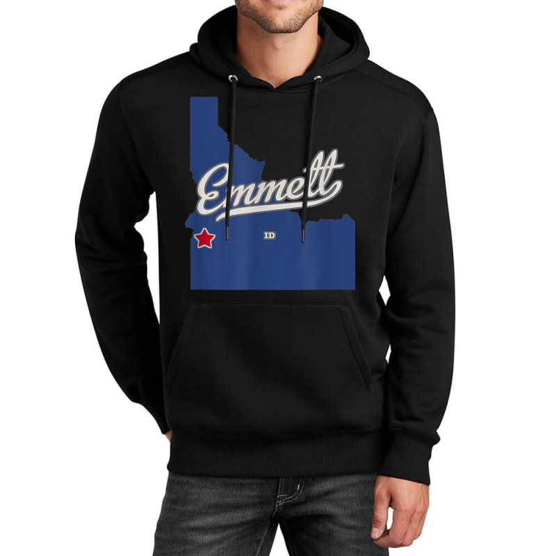 Emmett Idaho Id Map Unisex Hoodie | Artistshot