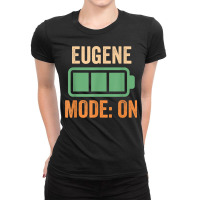 Eugene Mode On, Battery Design T Shirt Ladies Fitted T-shirt | Artistshot