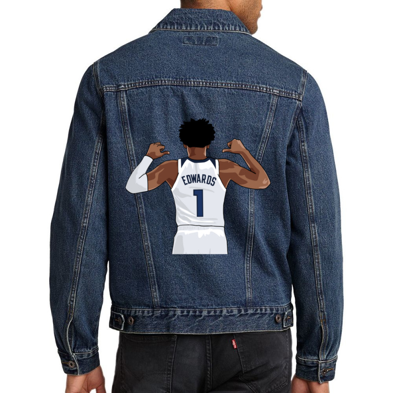 Anthony Edwards Vector Name-cneq7 Men Denim Jacket | Artistshot