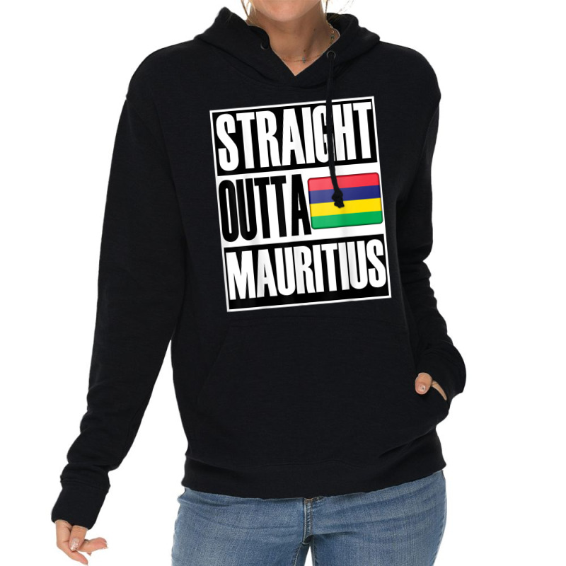 Storecastle Straight Outta Mauritius Flag Gift T Shirt T Shirt Lightweight Hoodie by cm-arts | Artistshot