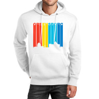 Retro 1970's Style Greensboro North Carolina Skyline T Shirt Unisex Hoodie | Artistshot