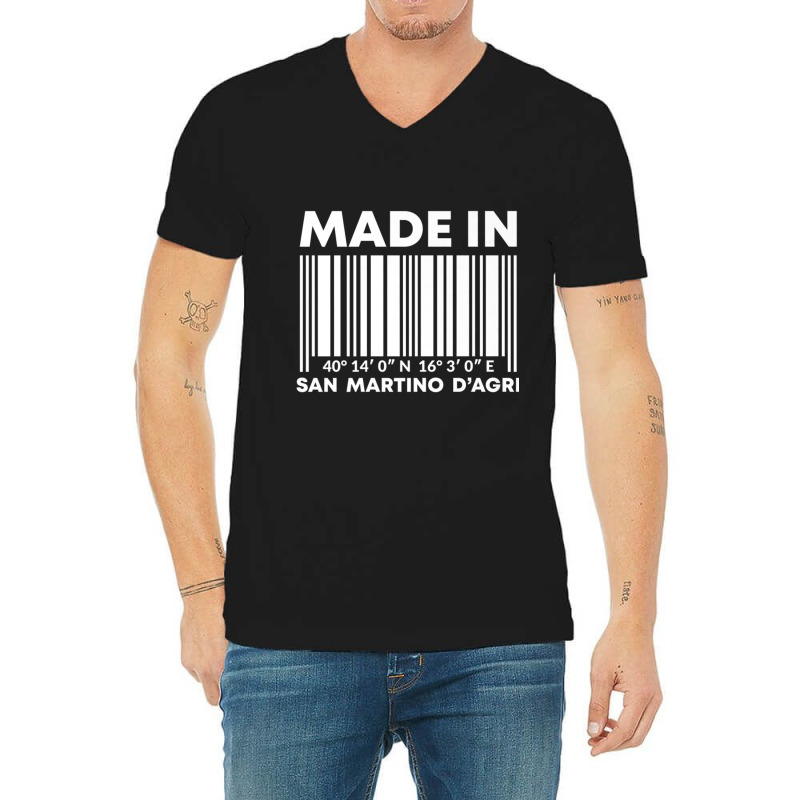 Made In San Martino D'agri Barcode Premium T Shirt V-Neck Tee by cm-arts | Artistshot