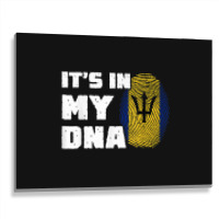 It's In My Dna Barbados Flag Fingerprint Men Women Metal Print Horizontal | Artistshot