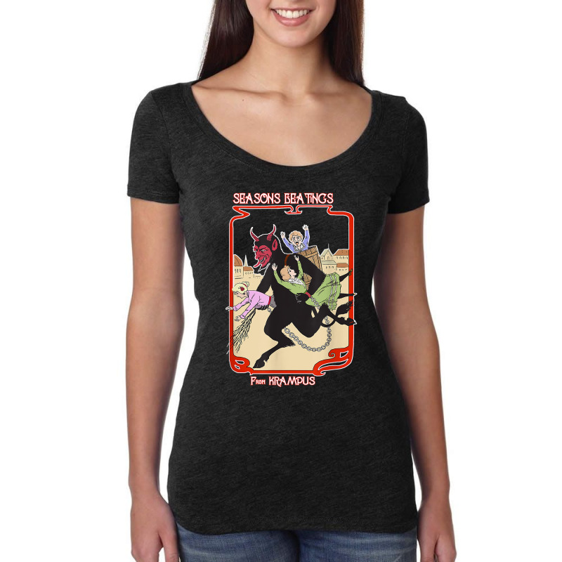 Seasons Beatings From Krampus Christmas Women's Triblend Scoop T-shirt by rayhenault | Artistshot