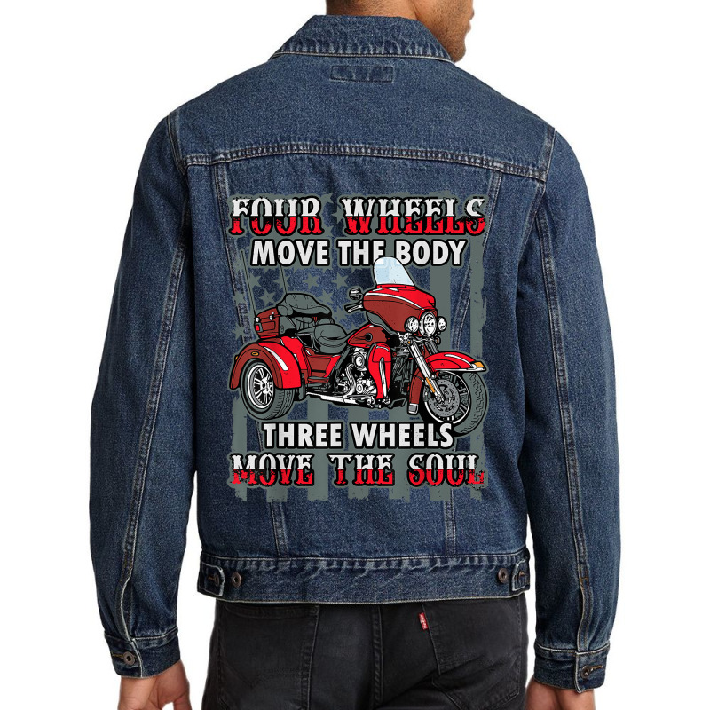 Motorcycle Trike Three Wheels Move The Soul Biker Men Denim Jacket by ToraHernton | Artistshot