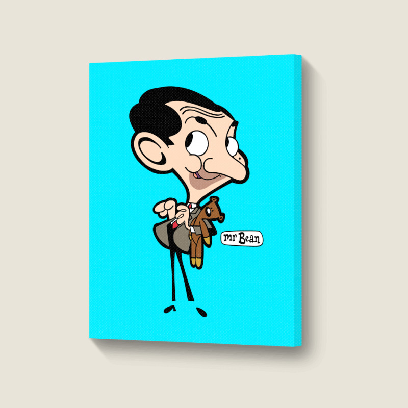 Custom Mr Bean Cartoon Portrait Canvas Print By Thecindeta - Artistshot