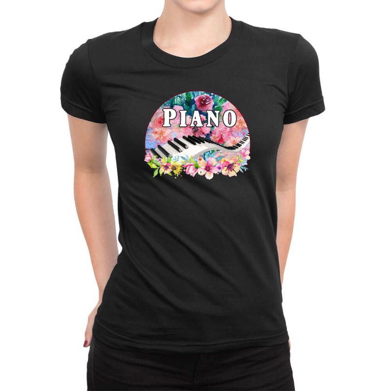 Piano Ladies Fitted T-Shirt by autlu2024 | Artistshot