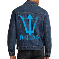 Sea Blue Poseidon Symbol Trident Ancient Greece Power T Shirt Men Denim Jacket | Artistshot