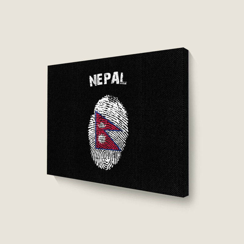 Nepal Fingerprint Flag Country Pride Heritage Shirt Landscape Canvas Print by cm-arts | Artistshot